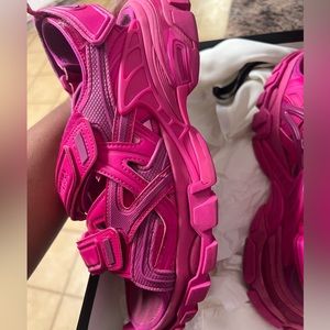 Balenciaga pink track sandal
